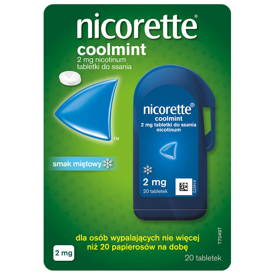 Nicorette Coolmint 2 mg, 20 zuigtabletten