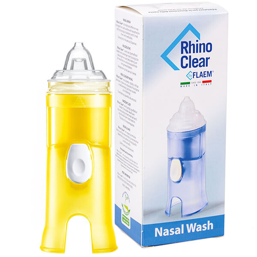 Flaem Rhino Clear, neus- en sinusspoelvloeistof, geel