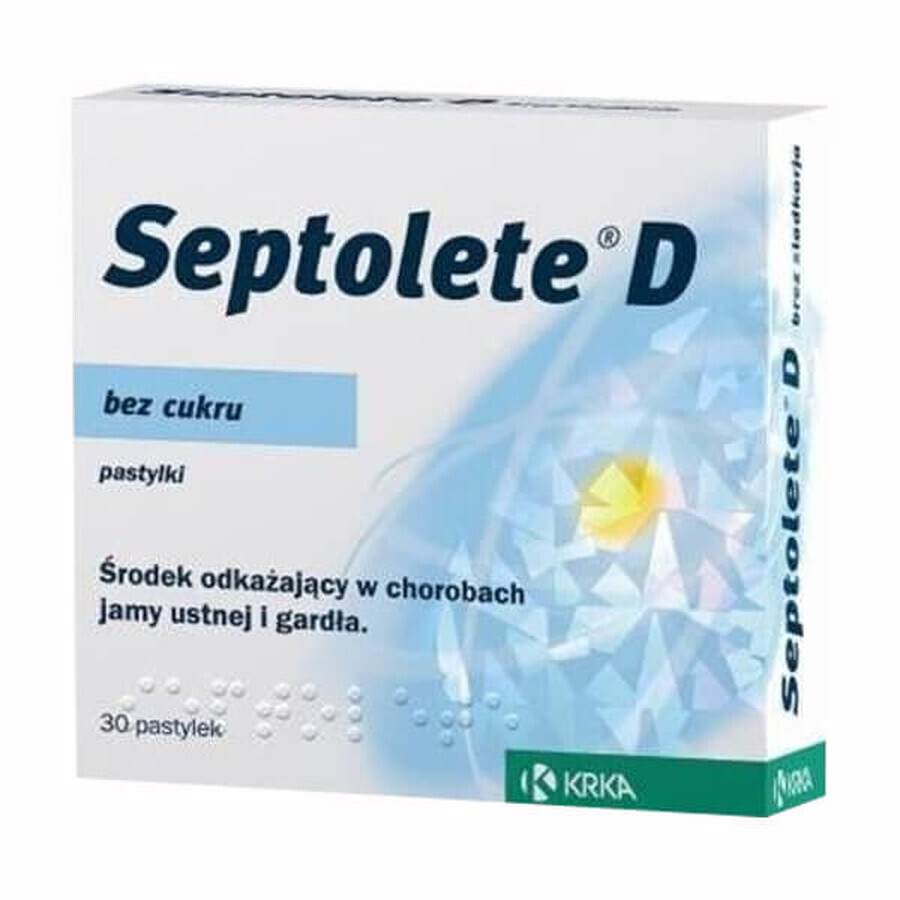 Septolete D 1 mg, suikervrij, 30 zuigtabletten