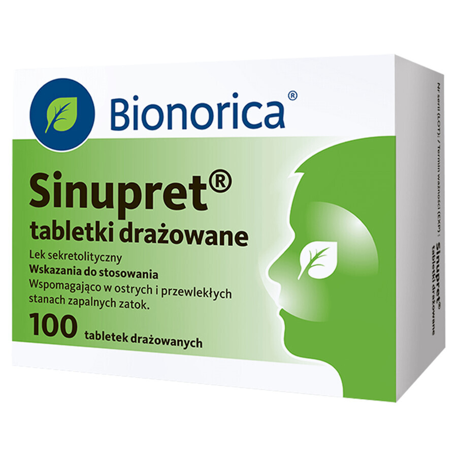 Sinupret, 100 geïrriteerde tabletten