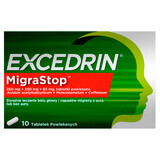 Excedrin Migra Stop 250 mg + 250 mg + 65 mg, 10 filmomhulde tabletten