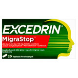 Excedrin Migra Stop 250 mg + 250 mg + 65 mg, 20 filmomhulde tabletten