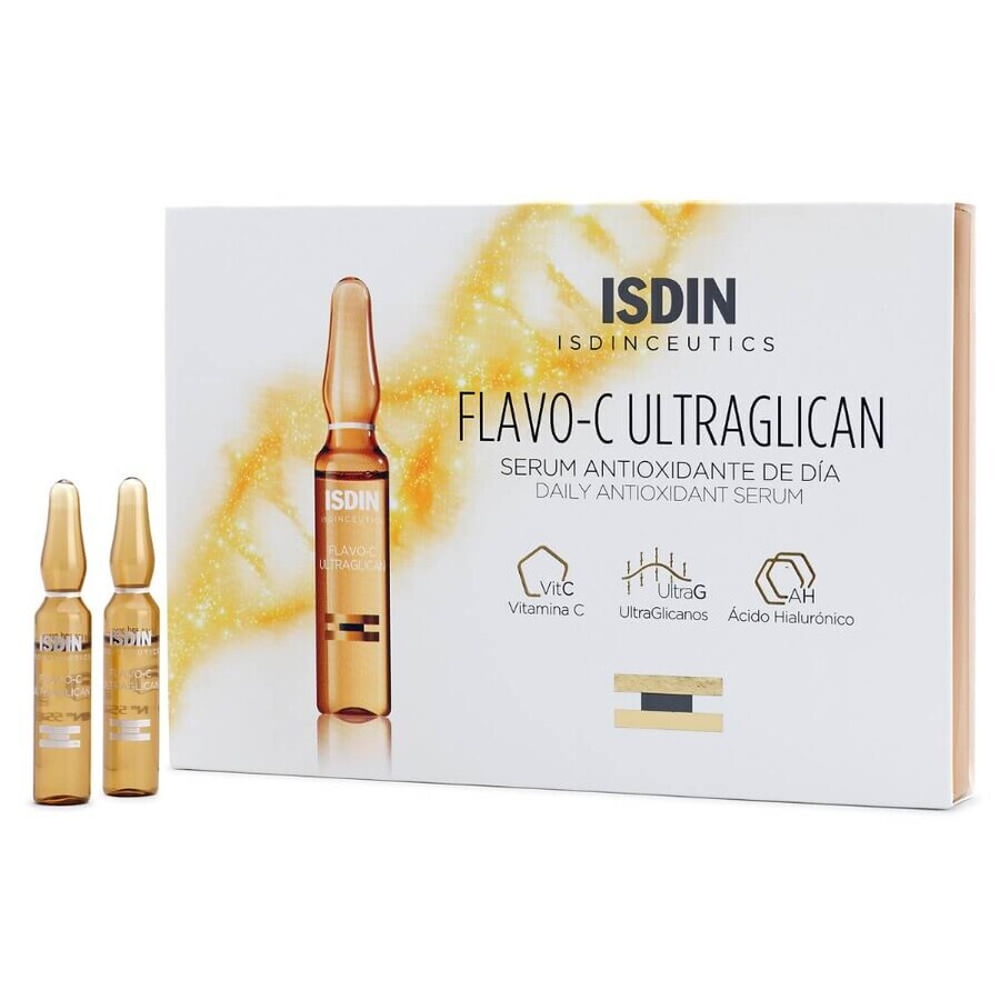 Isdin Flavo-C Ultraglycan Antioxidant Vials, 10 vials