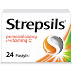 Strepsils orange with vitamin C 1.2 mg + 0.6 mg, 24 hard pills