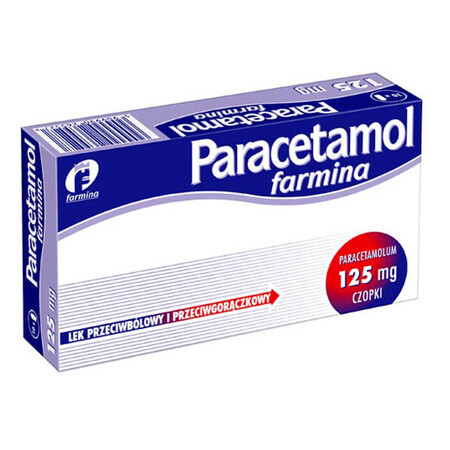 Paracetamol Farmina 125 mg, zetpillen, 10 stuks