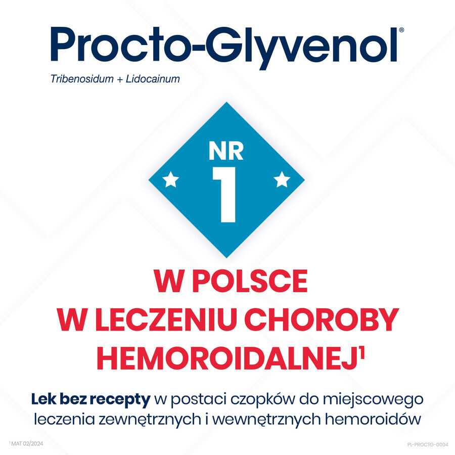 Procto-Glyvenol 400 mg + 40 mg, zetpillen, 10 stuks