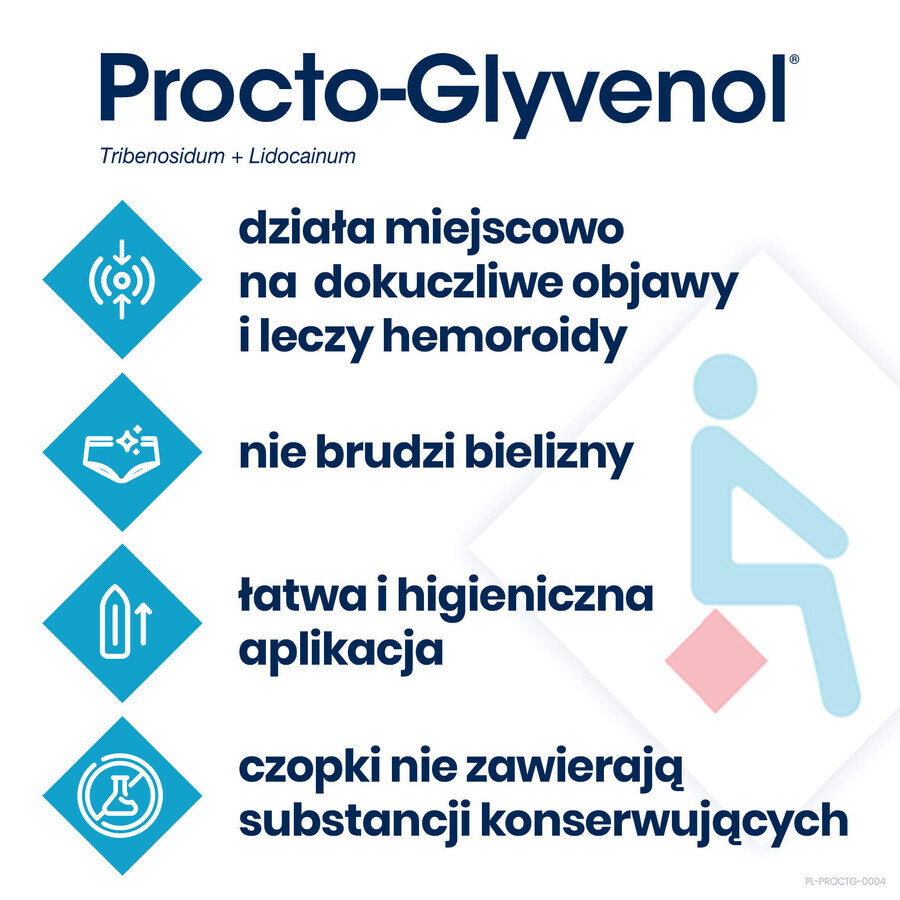 Procto-Glyvenol 400 mg + 40 mg, zetpillen, 10 stuks