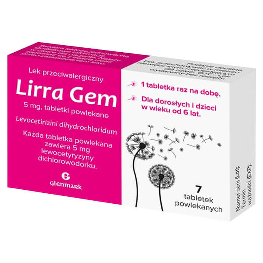 Lirra Gem 5 mg, 7 filmomhulde tabletten