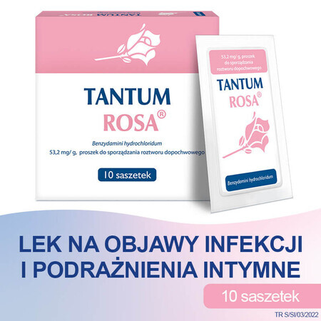 Tantum Rosa 53,2 mg/g, Pulver für Vaginalspüllösung, 10 Beutel