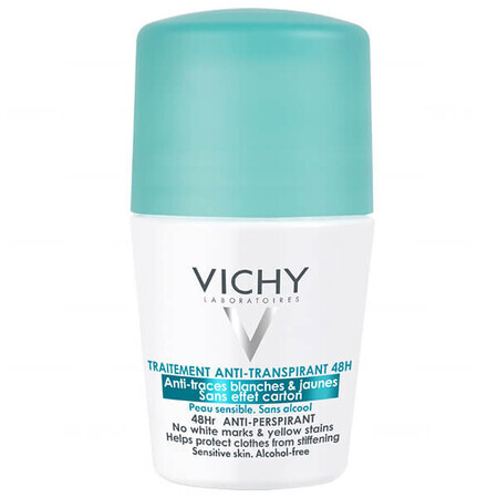 Vichy, antiperspirant roll-on 48h, against marks on clothes, 50 ml