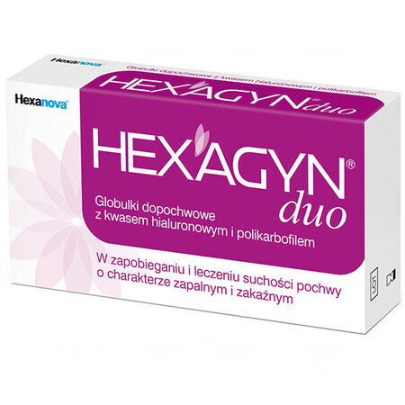 Hexagyn Duo, vaginale bolletjes, 10 eenheden