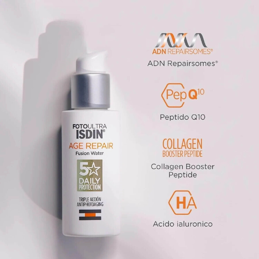 Isdin Fusion Water Age Repair zonbeschermingsvloeistof voor gezicht met SPF 50, 50 ml