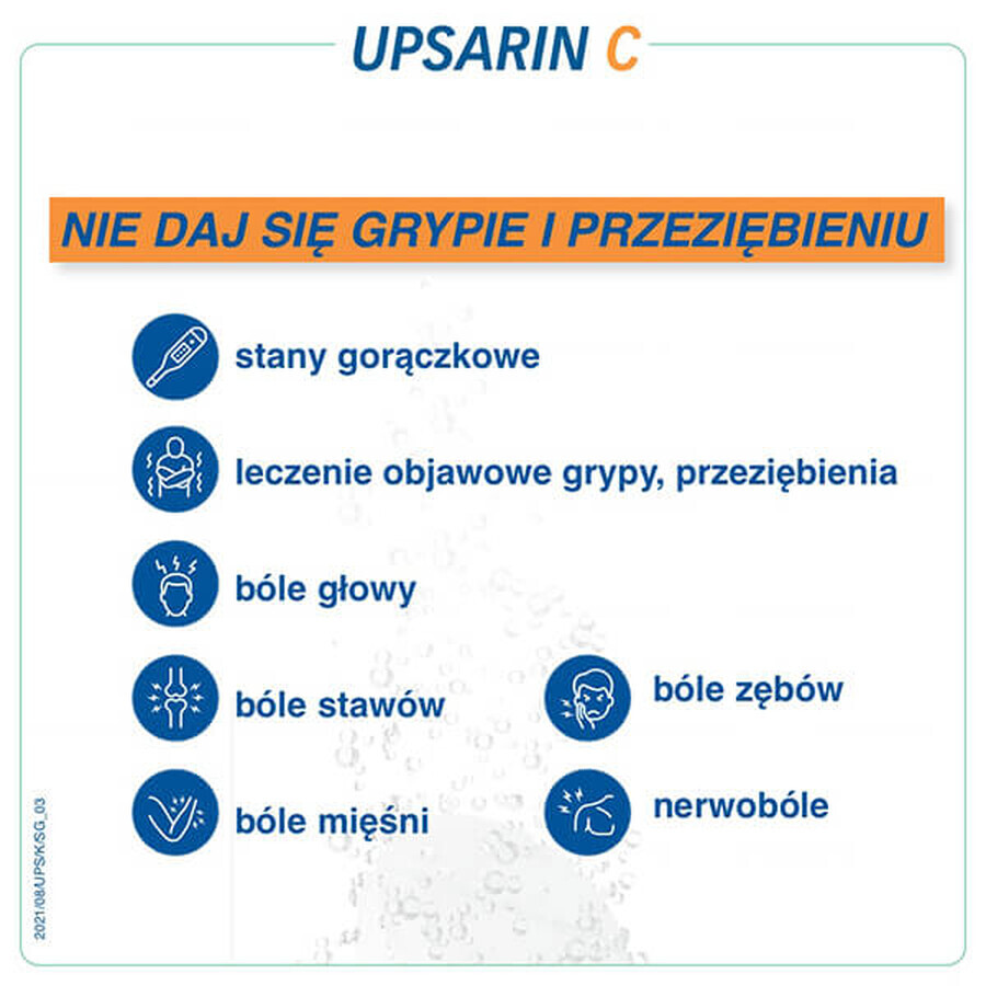 Upsarin C 330 mg + 200 mg, 20 compresse effervescenti