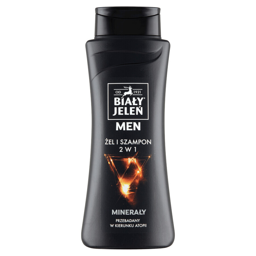 White Jeleń Men, gel en shampoo 2in1, met mineralen, 300 ml