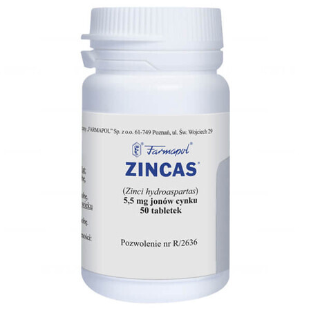 Zinkas 5,5 mg, 50 tabletten