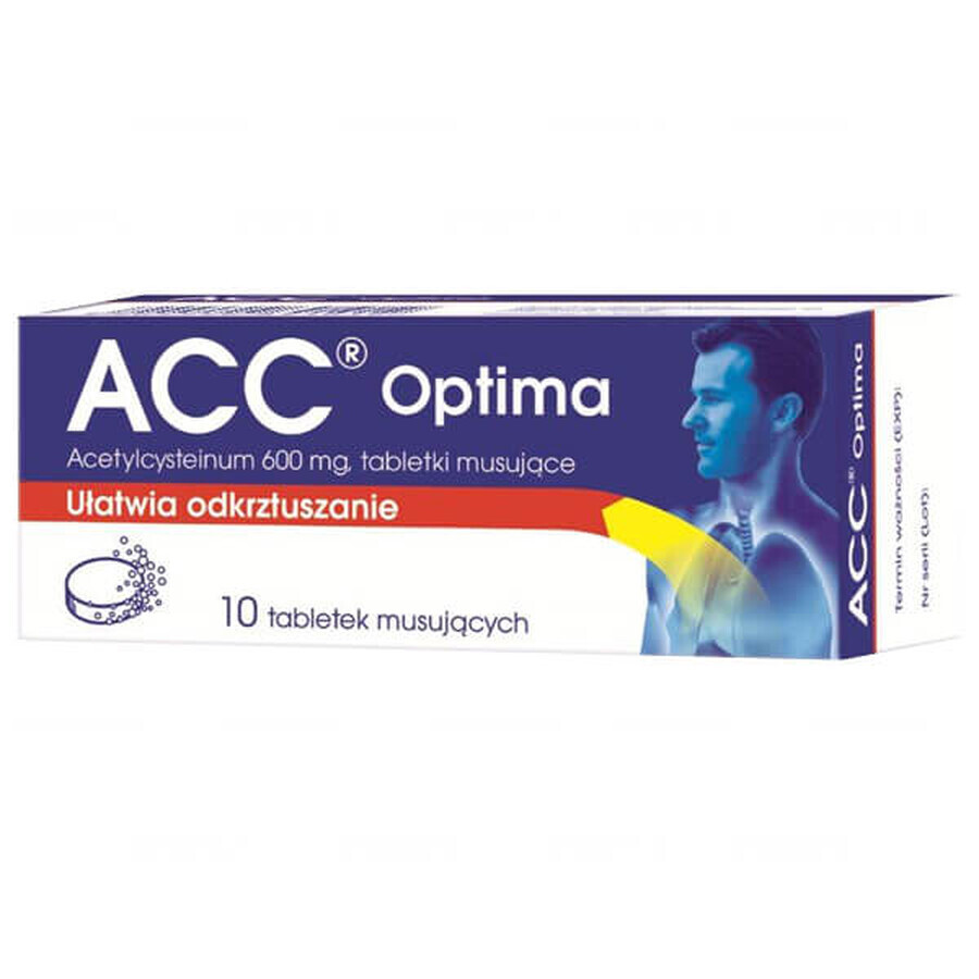 ACC Optima 600 mg, 10 bruistabletten