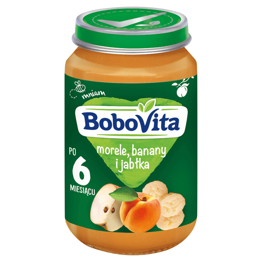 BoboVita Dessert, abrikoos, banaan en appel, na 6 maanden, 190 g