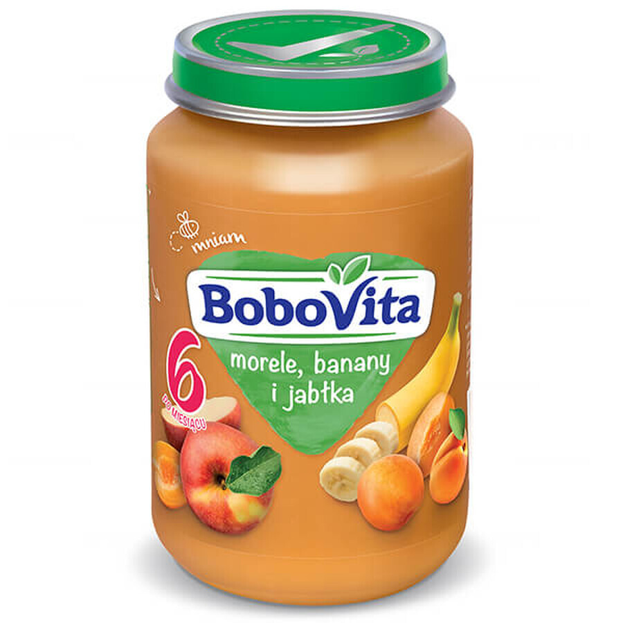 BoboVita Dessert, abrikoos, banaan en appel, na 6 maanden, 190 g