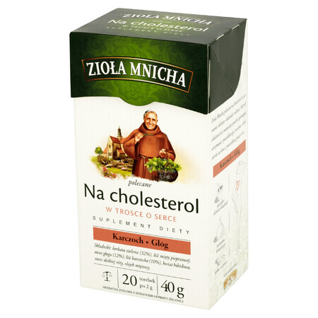 Herbapol Zioła Mnicha Na Cholesterol, kruidenthee fix, 2 g x 20 builtjes