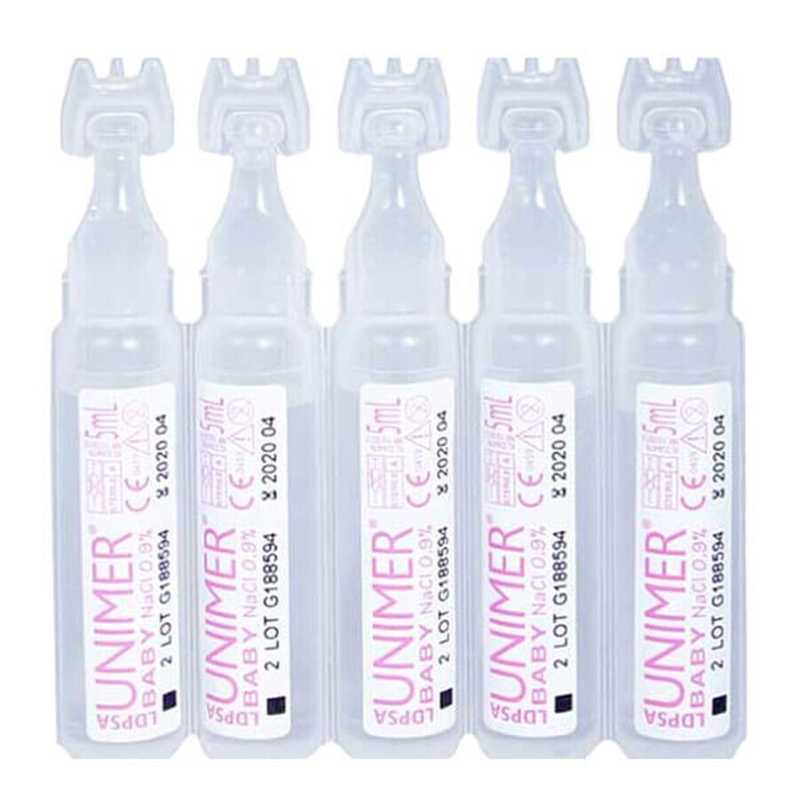 Unimer Baby NaCl 0,9%, zoutoplossing, 5 ml x 50 ampullen 