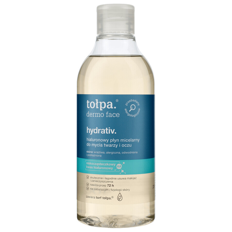 Tolpa Dermo Face, Hydrativ, micellar liquid for face and eyes, moisturizing, 400 ml