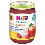 HiPP Frutta e cereali Bio, lamponi e mele con pappa di riso, dopo 5 mesi, 190 g