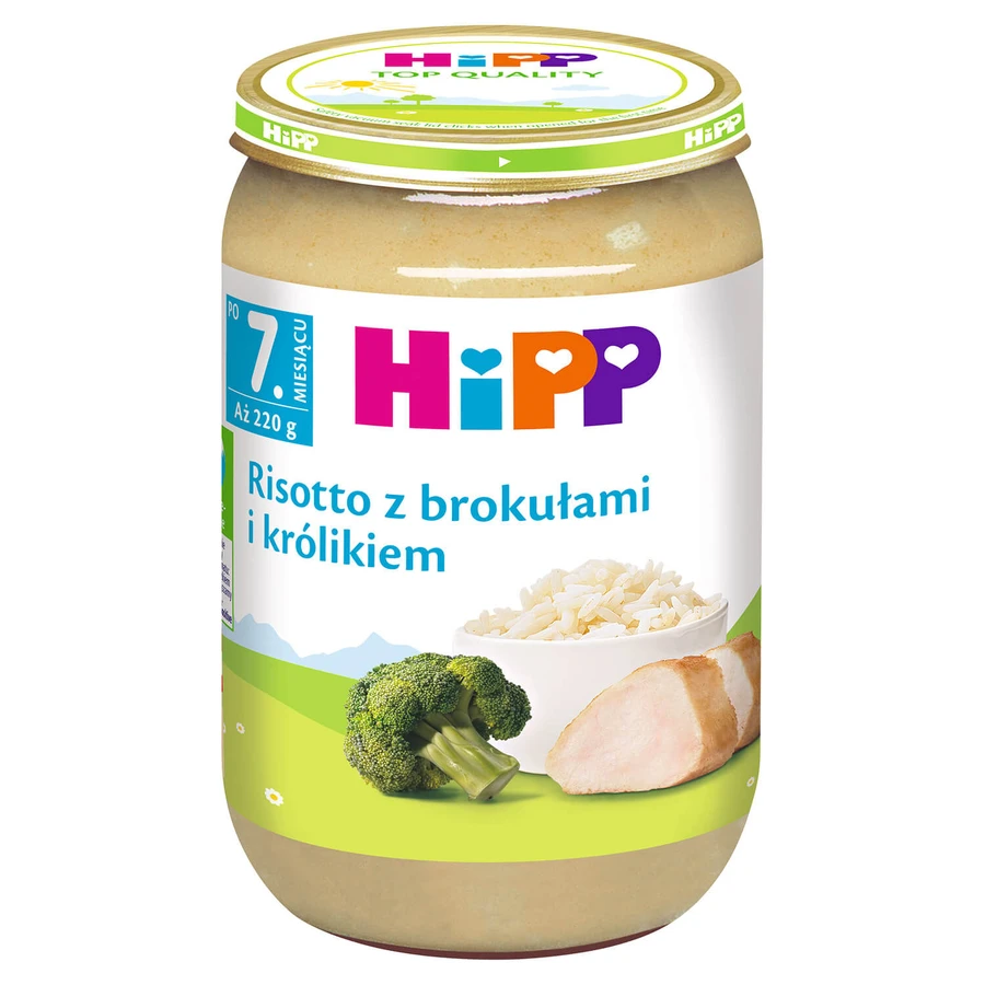 HiPP Schotel, risotto met broccoli en konijn, na 7 maanden, 220 g