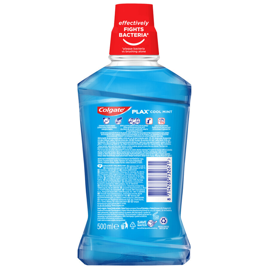 Colgate Plax Cool Mint, mondwater, alcoholvrij, 500 ml