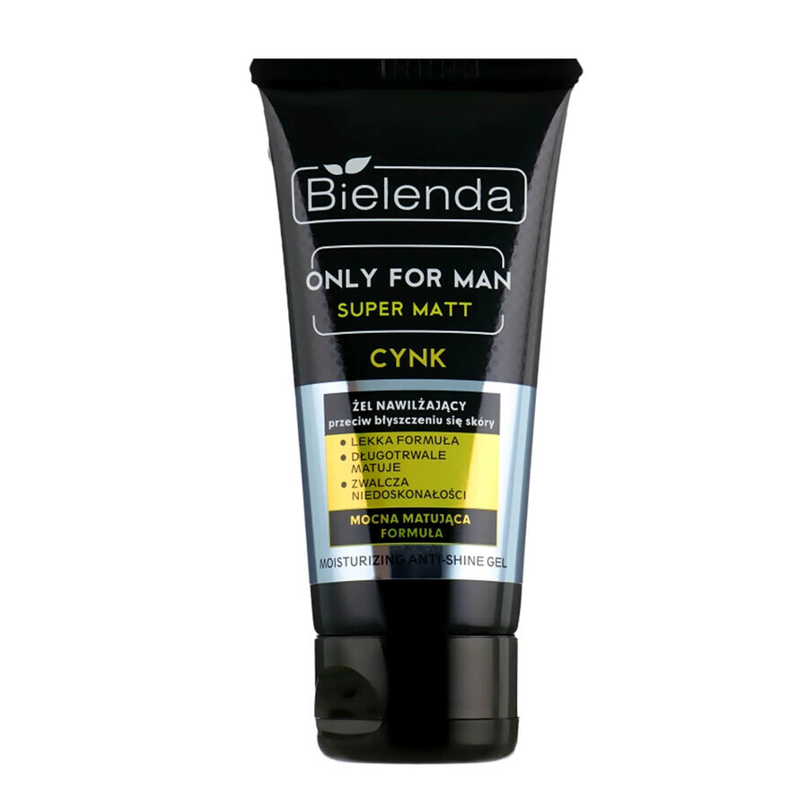 Bielenda Only For Men Super Matt, gel hidratante contra brillos de la piel, zinc, 50 ml