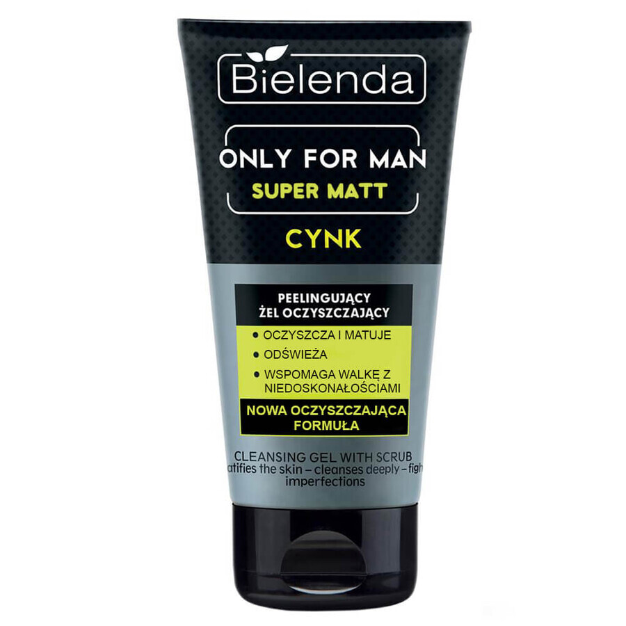 Bielenda Only For Men Super Matt, peeling cleansing gel, 150 g