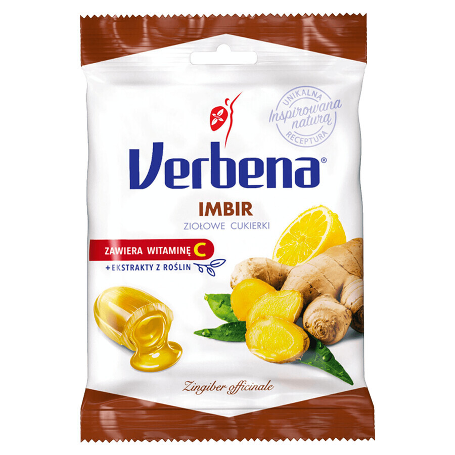 Verbena Ginger, bomboane pe bază de plante cu vitamina C, 60 g