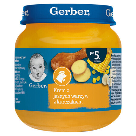 Gerber Diner, crème van lichte groenten met kip, na 5 maanden, 125 g