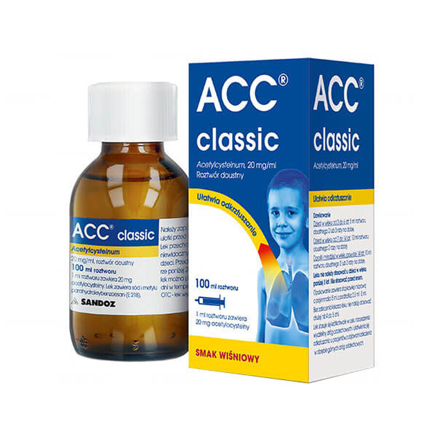 ACC Classic 20 mg/ml, orale oplossing, kersensmaak, 100 ml