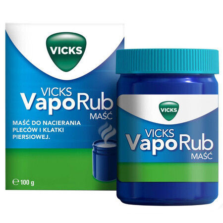 Vicks VapoRub, zalf voor kinderen vanaf 5 jaar en volwassenen, 100 g