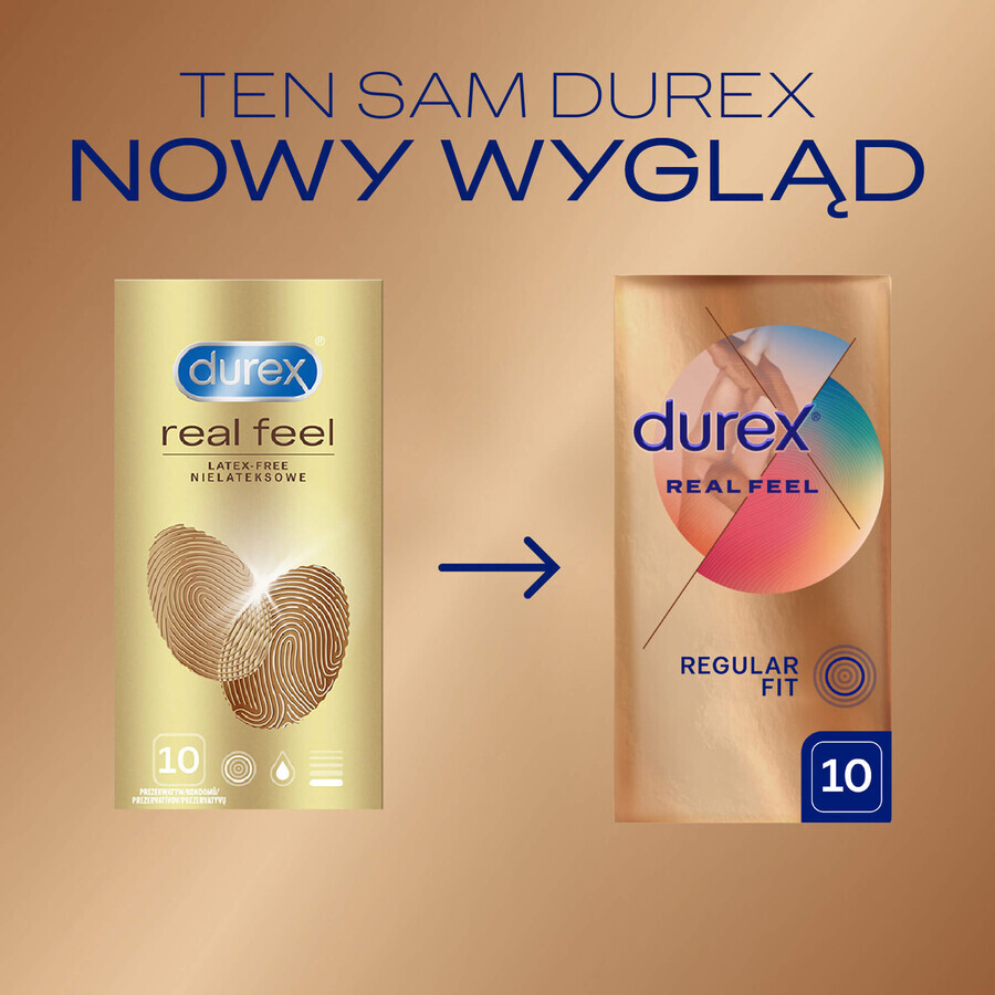 Durex Real Feel, gladde latexvrije condooms, 10 stuks