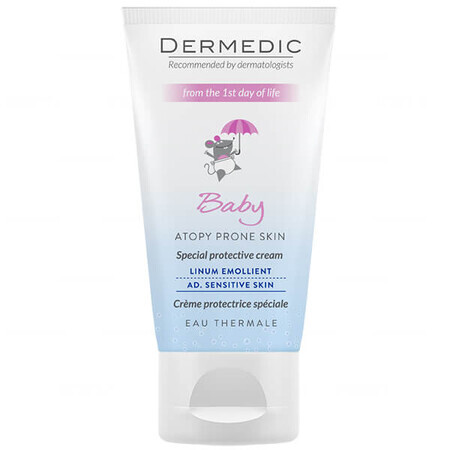 Dermedic Linum Baby, crema protettiva speciale per il viso fin dal primo giorno di vita, SPF 15, 50 g