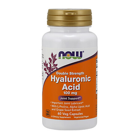 Now Foods Hyaluronzuur 100mg, hyaluronzuur, 60 capsules