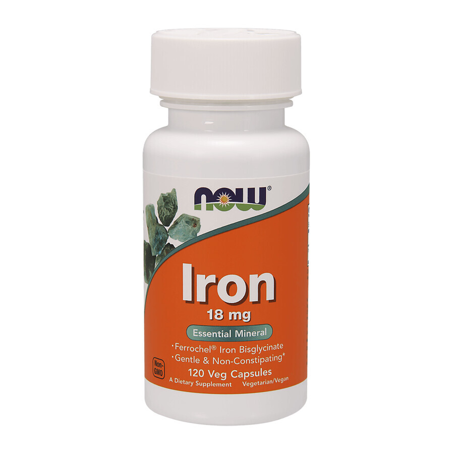 Now Foods Iron 18 mg, Iron, 120 capsules