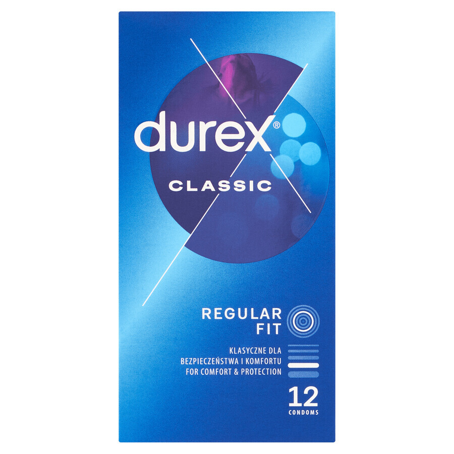 Durex Classic, gladde klassieke condooms, 12 stuks