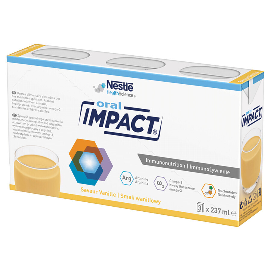 Oral Impact, nutritional preparation, vanilla flavor, 3 x 237 ml