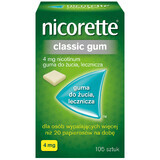 Nicorette Classic Gum 4 mg, medicinale kauwgom, 105 stuks