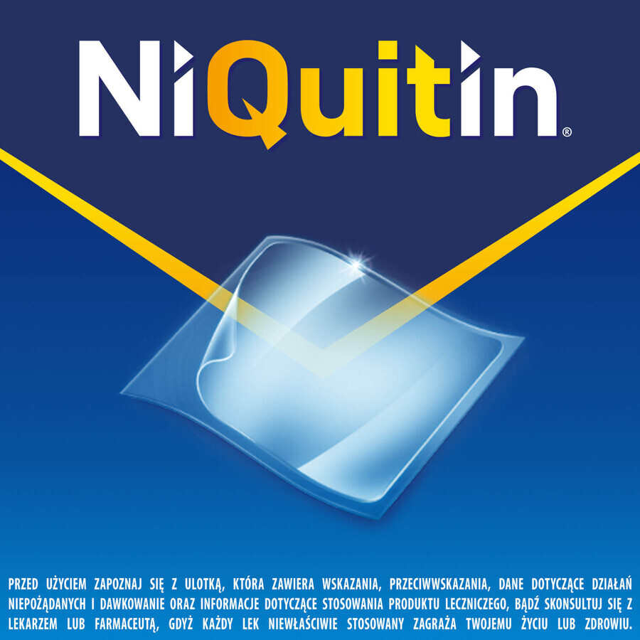 NiQuitin Transparent 14 mg/ 24h, sistem transdermic, plasture, 7 bucăți 