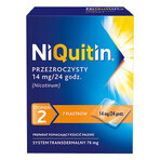 NiQuitin Transparent 14 mg/ 24h, sistem transdermic, plasture, 7 bucăți 