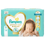 Pampers Premium Care, scutece mărimea 0, până la 3 kg, 30 buc