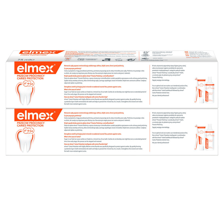 Elmex Against Caries Amine Fluoride Toothpaste 2 x 75ml