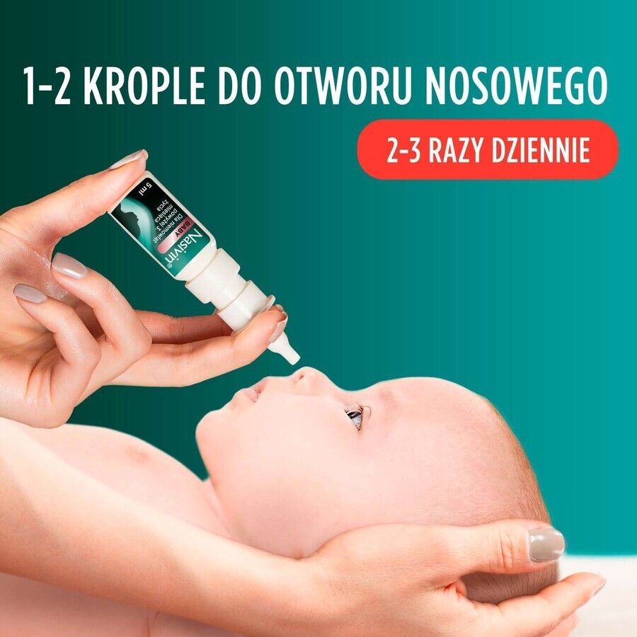 Nasivin Baby 0.1 mg/ml, nasal drops for infants from 3 months, 5 ml