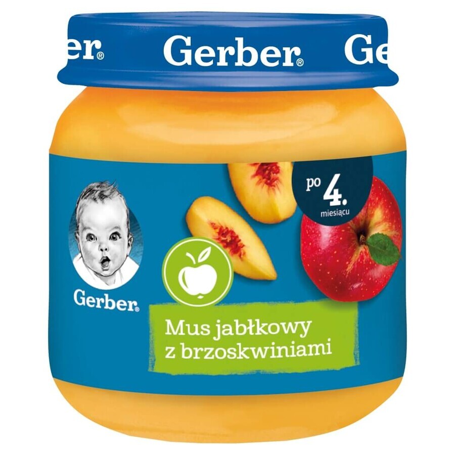 Gerber dessert, appelmousse met perziken, na 4 maanden, 125 g