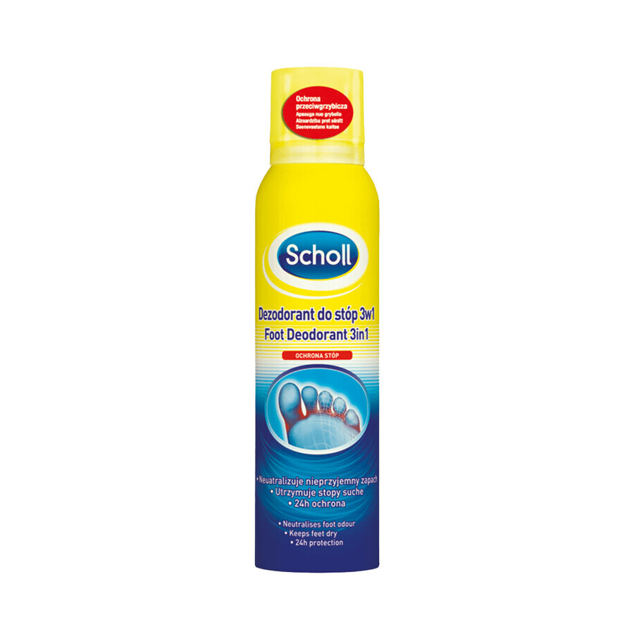 Scholl, voetdeodorant 3in1, antischimmelbescherming, 150 ml