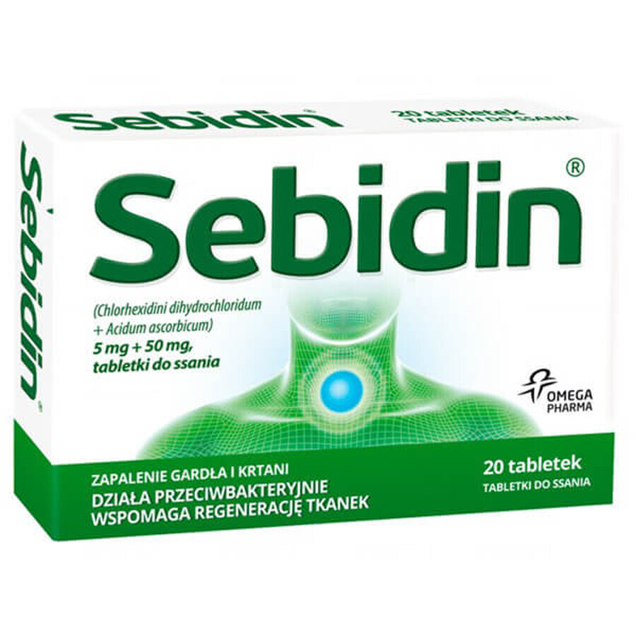 Sebidin 5 mg + 50 mg, 20 Lutschtabletten