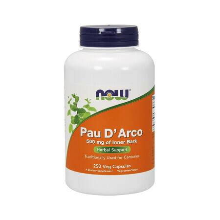 Now Foods Pau D'Arco 500 mg, lapacho, 250 vegetarian capsules